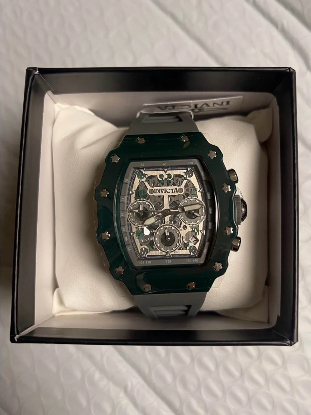 Invicta Racing Valxor Unisex Watch - 40mm, Grey & green  (69766) New
